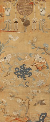 Lot 377 - A fine Chinese silk 'floral' kesi panel, 17th century