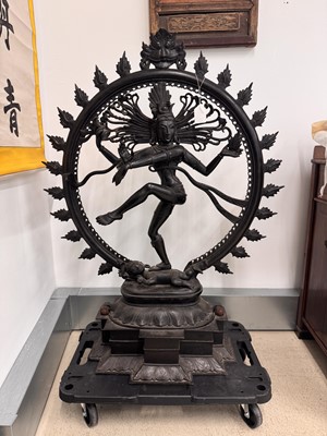 Lot 506 - A large Indian bronze sculpture of Shiva Nataraja, 19th/20th century