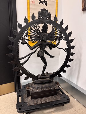 Lot 506 - A large Indian bronze sculpture of Shiva Nataraja, 19th/20th century