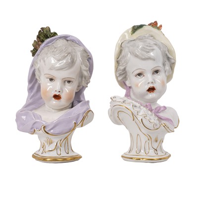 Lot 160 - A pair of late 19th Century Samson bust of children