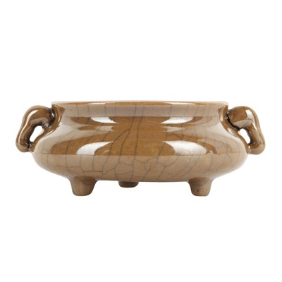 Lot 695 - A Chinese Ge-type glazed censer, 20th century or later