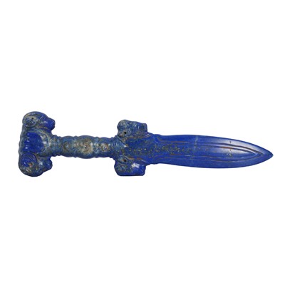 Lot 340 - A carved Lapis Lazuli knife or dagger