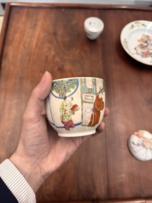 Lot 57 - A Chinese famille-rose bowl and cover, Qing dynasty, Daoguang mark and of the period