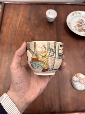Lot 57 - A Chinese famille-rose bowl and cover, Qing dynasty, Daoguang mark and of the period