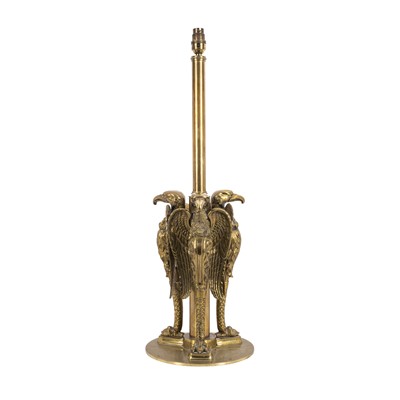 Lot 303 - A French or Belgian Empire style brass table lamp