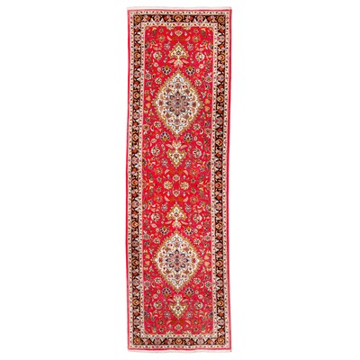 Lot 7 - A fine part silk Tabriz runner, north-west Persia