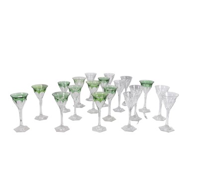 Lot 145 - Part set of nineteen wine glasses, possibly Moser