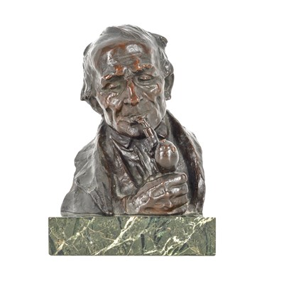 Lot 76 - A pair of bronze patinated busts after Hans Muller (Austrian,1873-1937)