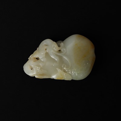 Lot 128 - A Chinese jade 'double-gourd and dragon' group, Qing dynasty