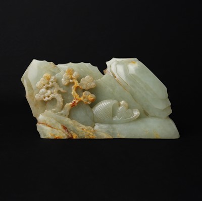 Lot 539 - A Chinese jade 'mountain landscape' group, 19th/20th century