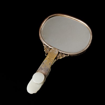 Lot 110 - A fine Chinese white jade plaque and belt hook, Qing dynasty, 18th century