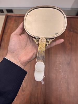 Lot 110 - A fine Chinese white jade plaque and belt hook, Qing dynasty, 18th century