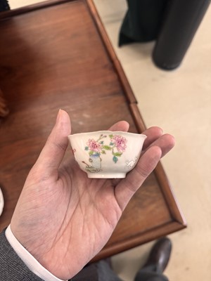 Lot 50 - A pair of fine Chinese famille-rose semi-eggshell 'boys' cups and saucers, Qing dynasty, Yongzheng period