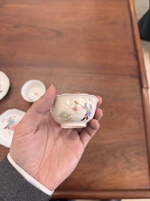 Lot 50 - A pair of fine Chinese famille-rose semi-eggshell 'boys' cups and saucers, Qing dynasty, Yongzheng period