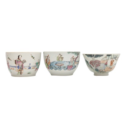 Lot 361 - Three Chinese famille-rose bowls, Qing dynasty, 19th century