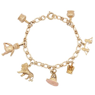 Lot 393 - A charm bracelet