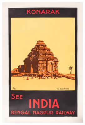 Lot 56 - Poster: Konarak, See India, Bengal Nagpur Railway