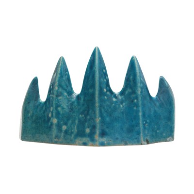 Lot 33 - A Chinese monochrome turquoise-glazed 'mountain' brush rest, Qing dynasty, Kangxi period