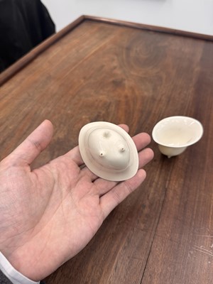 Lot 90 - Two Chinese Dehua inscribed cups, Qing dynasty, 17th/18th century