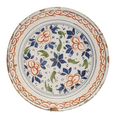 Lot 191 - A mid 18th English Delftware dish, likely Lambeth