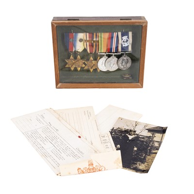 Lot 356 - A set of WW2 medals awarded to Henry Lyford K63370 Leading Stoker Royal Navy