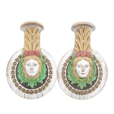 Lot 200 - A pair of late 19th Century carved architectural roundels