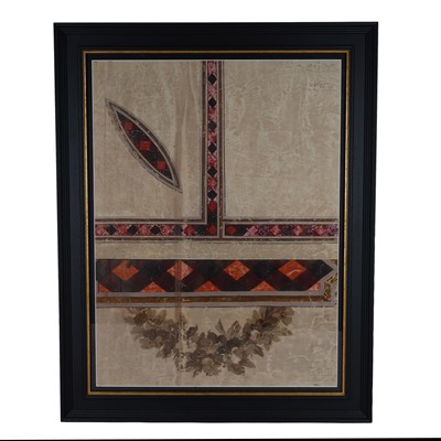 Lot 448 - A set of three late 19th or early 20th Century famed original French wall paper designs