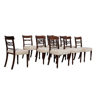 Lot 33 - A set of ten George III mahogany dining chairs