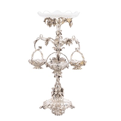 Lot 34 - A Victorian silver-plated epergne
