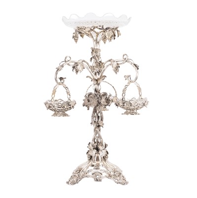 Lot 34 - A Victorian silver-plated epergne