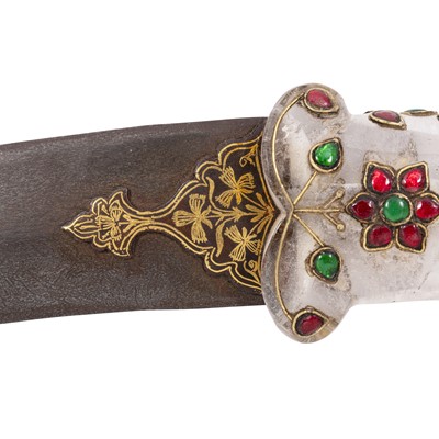 Lot 343 - A Mughal style dagger with a rock crystal handle