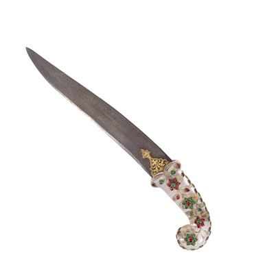 Lot 343 - A Mughal style dagger with a rock crystal handle