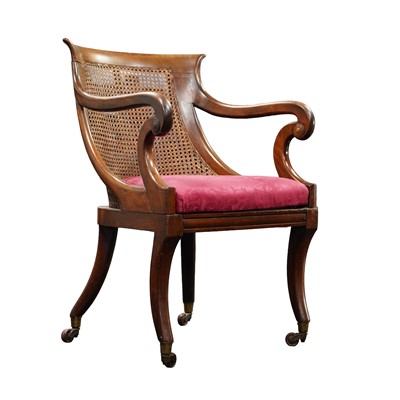 Lot 229 - A Regency mahogany bergère armchair