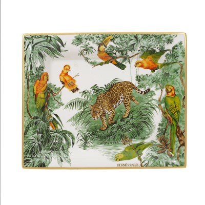 Lot 119 - An Hermès 'Carnets d'Equateur' porcelain vide-poche, of rectangular form