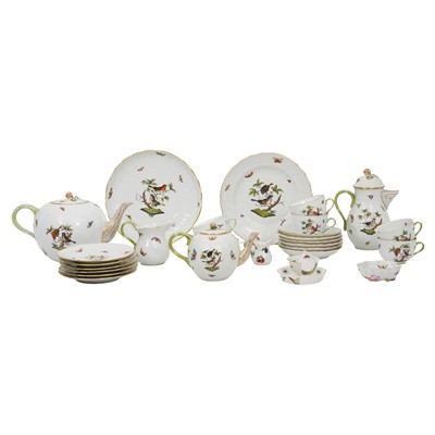 Lot 182 - A Herend 'Rotschild bird' pattern part tea and coffee set