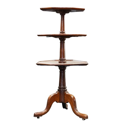 Lot 203 - A George III mahogany three-tier dumb waiter