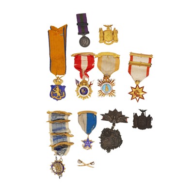 Lot 351 - A mixed group of medals to gold and enamel