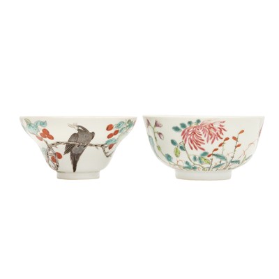 Lot 630 - Two Chinese 'floral' bowls, Qing dynasty, 19th century