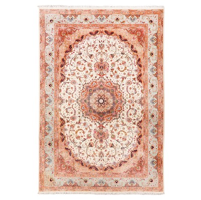 Lot 82 - A very fine part silk Tabriz carpet, north-west Persia