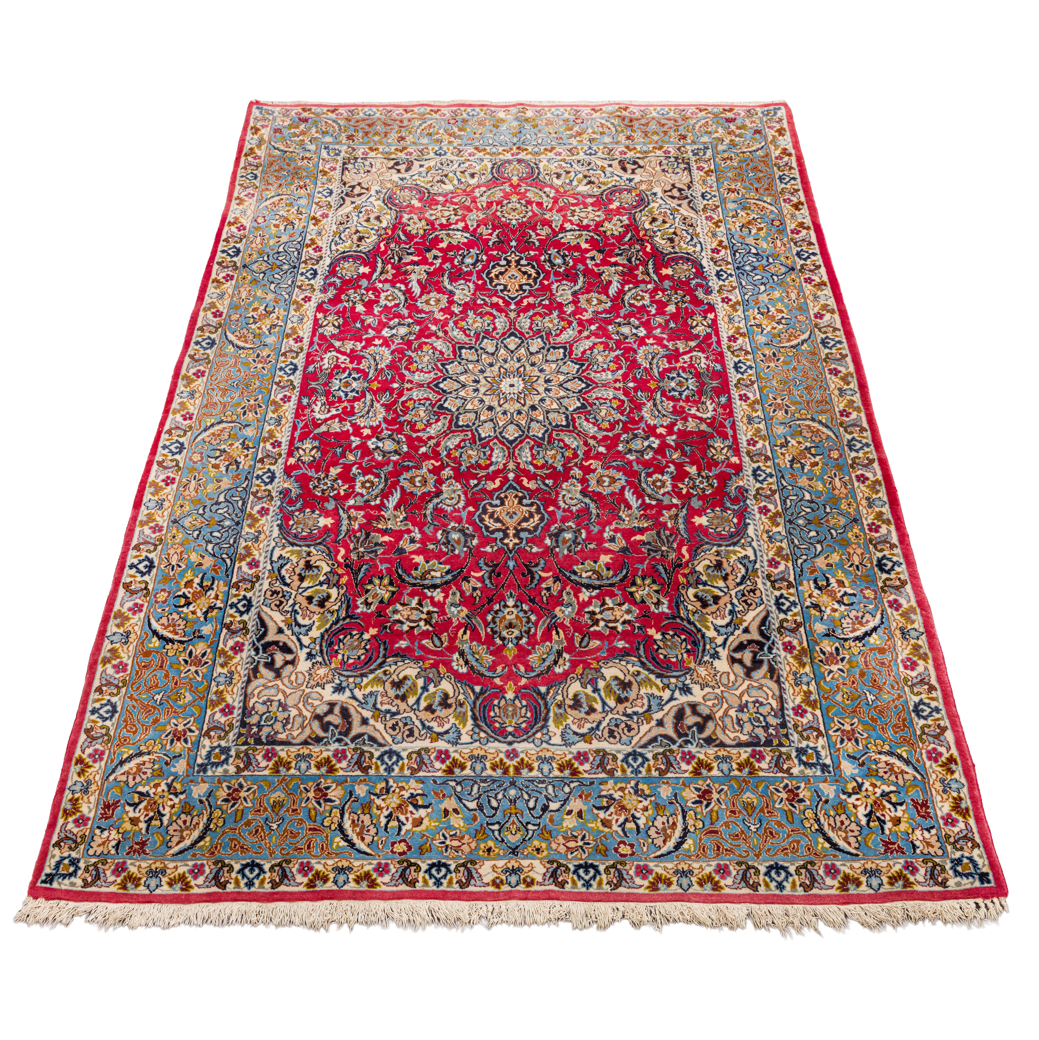 Lot 73 - An extremely fine part silk Isfahan rug,