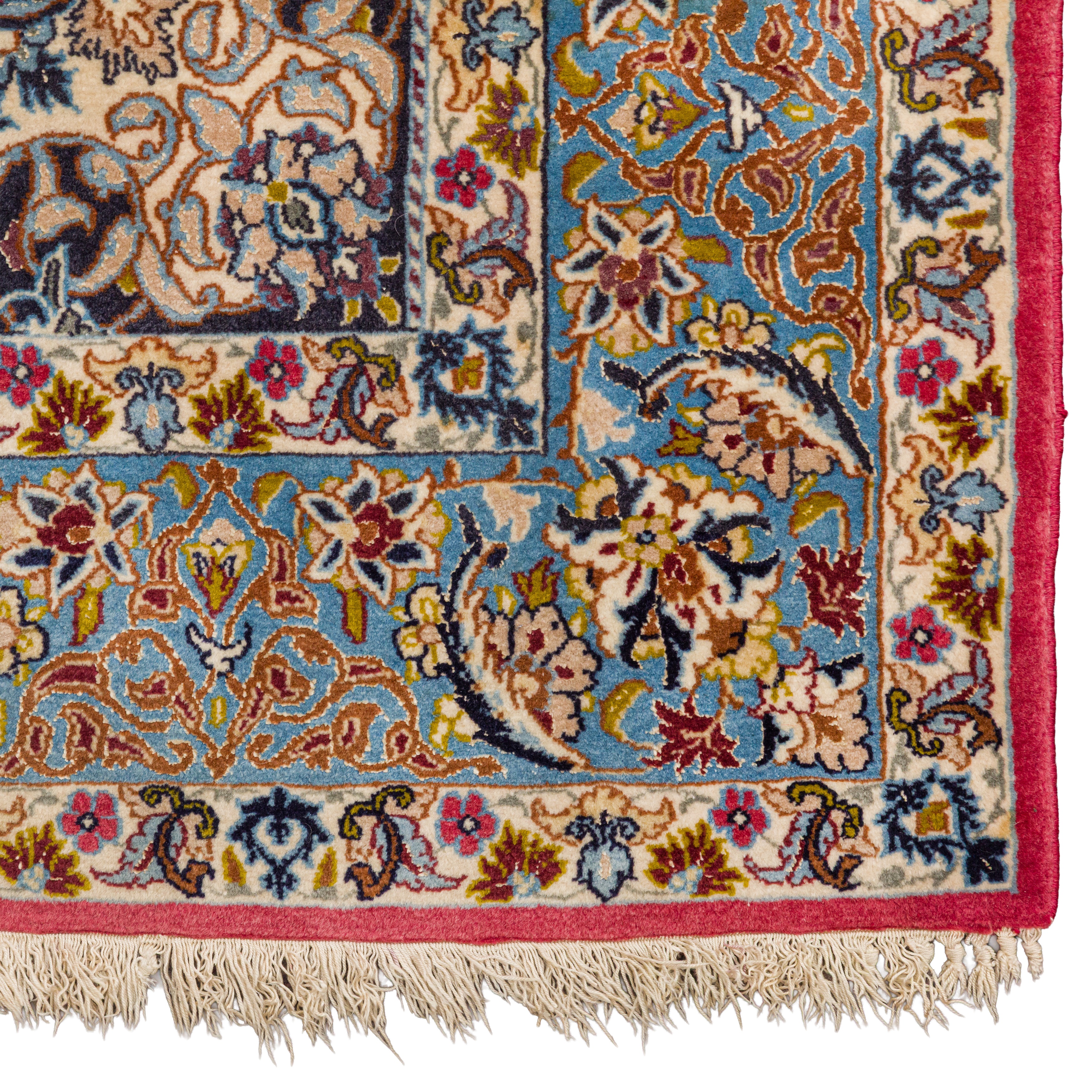 Lot 73 - An extremely fine part silk Isfahan rug,