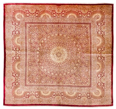 Lot 98 - An extremely fine, signed Silk Qum carpet, central Persia