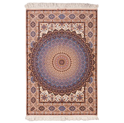 Lot 74 - A very fine part silk, signed Isfahan carpet, central Persia