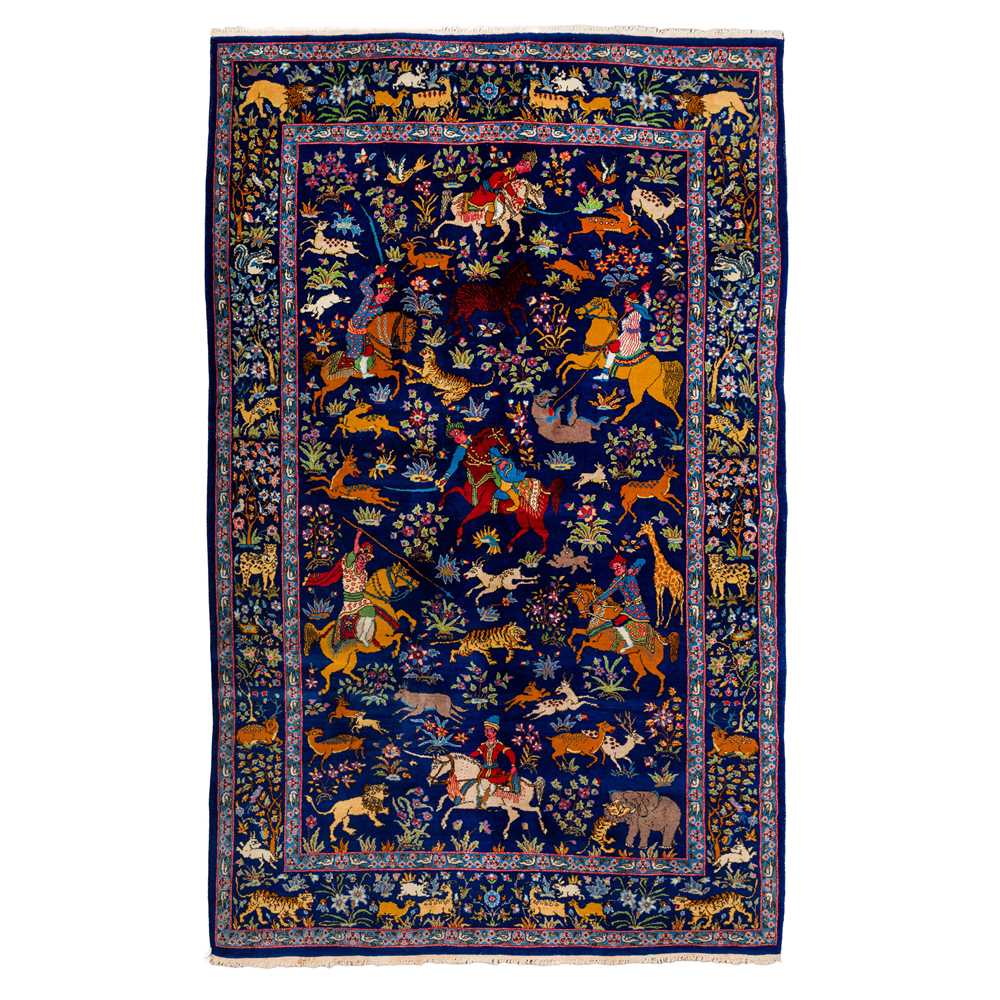 Lot 56 - A very fine Indian rug of Hunting design