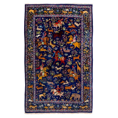 Lot 56 - A very fine Indian rug of Hunting design