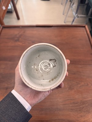 Lot 93 - A Chinese blue and white 'dragon and carp' censer, Qing dynasty, 18th century