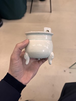 Lot 483 - A Chinese qingbai tripod censer, Southern Song dynasty