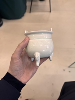 Lot 483 - A Chinese qingbai tripod censer, Southern Song dynasty