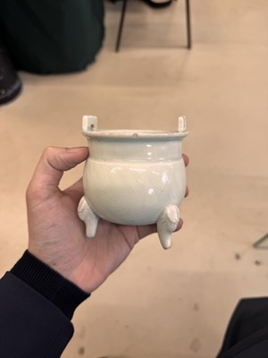 Lot 483 - A Chinese qingbai tripod censer, Southern Song dynasty