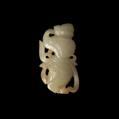 Lot 507 - A Chinese celadon jade 'dancer' carving, 20th century